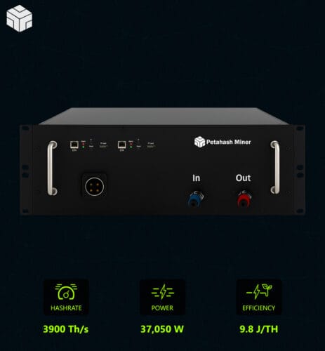 PH 3900 Hydro Miner 3.9 Petahash 3900 Terahash Bitcoin Miner Front Side